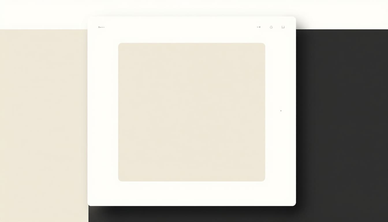 A clean, modern illustration of a webpage layout featuring generous white space around a central product image, emphasizing balance, focus, and openness with soft pastel colors and minimal elements.