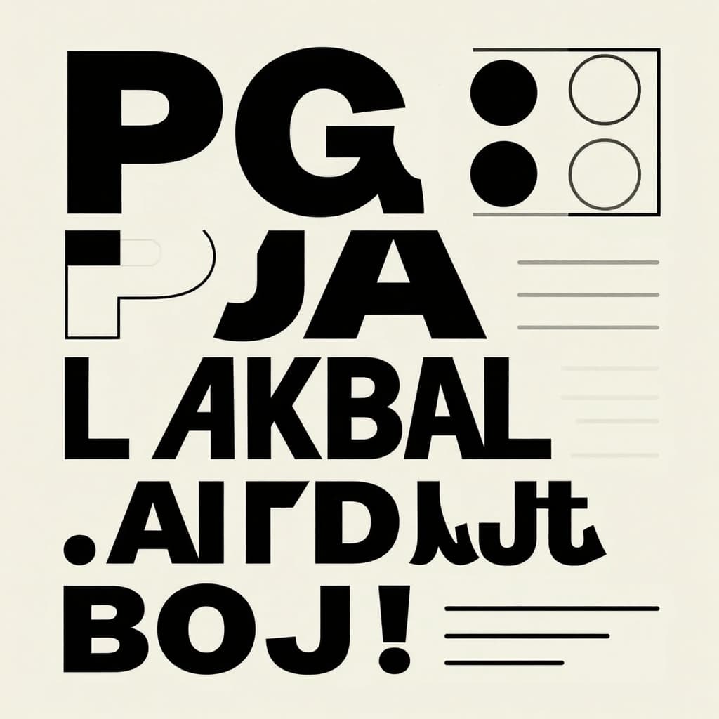 Modern illustration visualizing typography hierarchy with geometric shapes in pyramid flow: large bold headline forms, medium subheads, smaller body text on subtle grid. Clean shapes, controlled earthy colors, consistent style, no text or people.