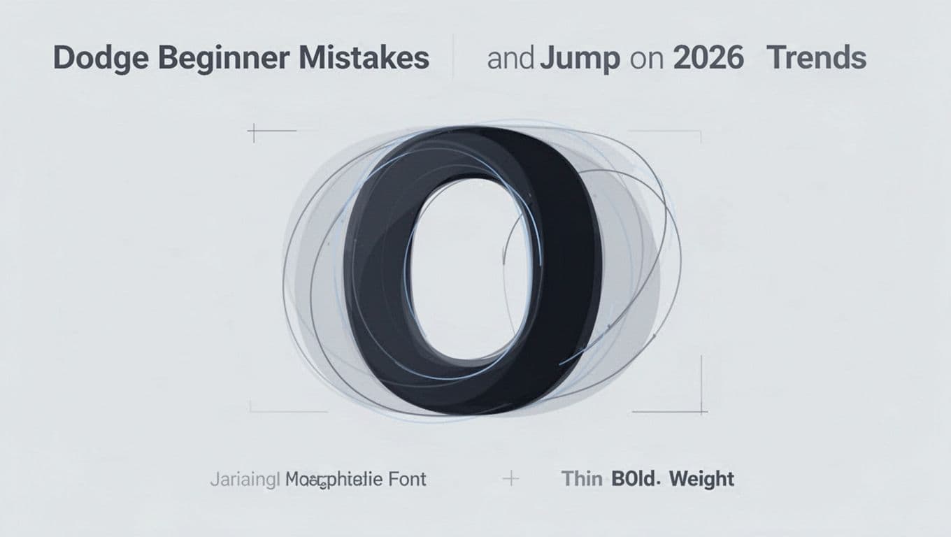 Modern illustration of a single letterform like 'o' seamlessly morphing from thin to bold weight with slight axis tilt, showcasing variable font flexibility in soft blues and grays on a neutral light background.