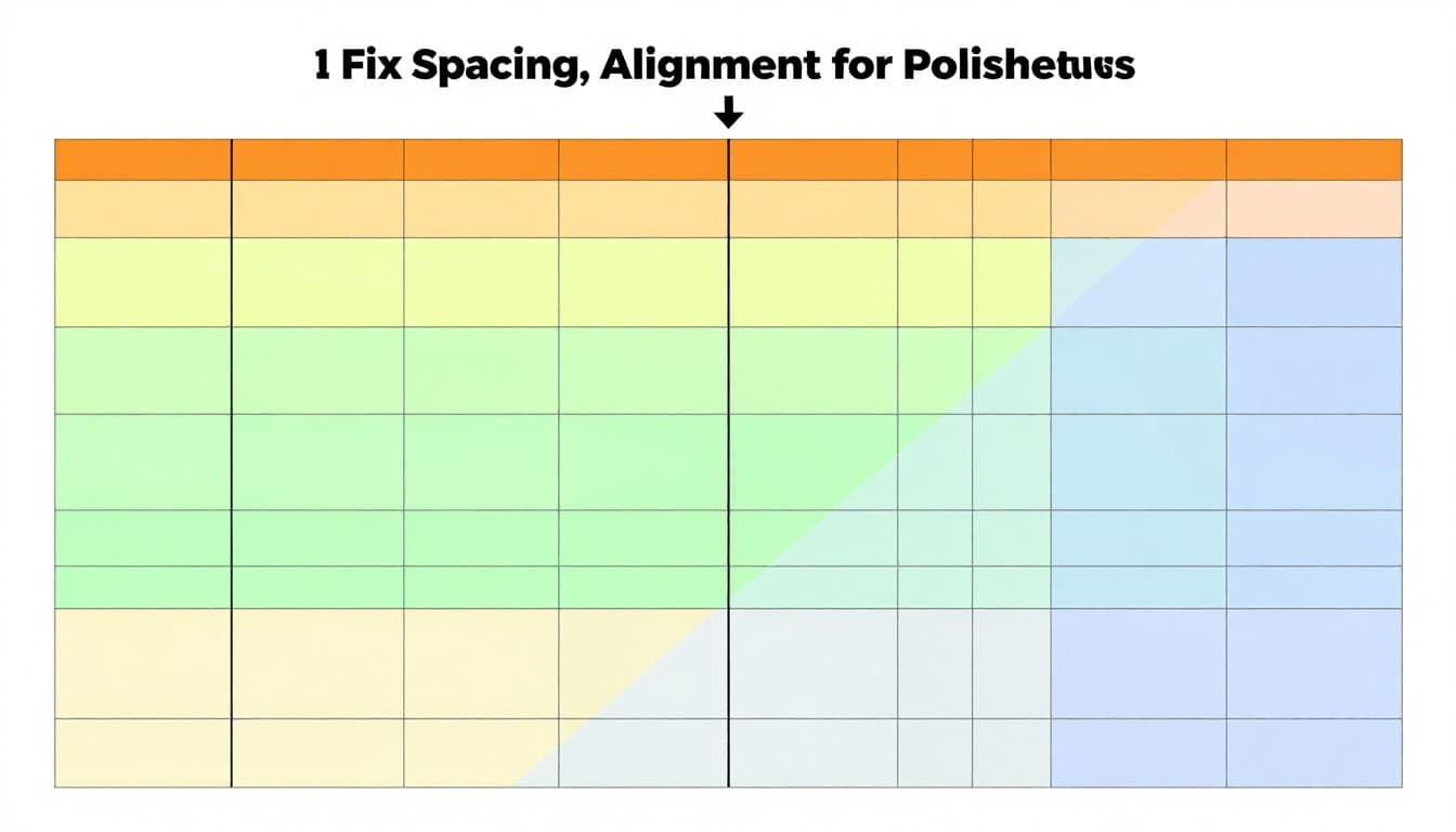 Modern illustration of a simple webpage grid layout featuring aligned elements, equal padding, rule of thirds balance, and visual flow arrows from headline to buttons.